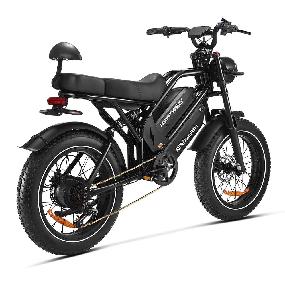 HappyRun G70 Dual Battery Fast Electric Cargo Bike Black