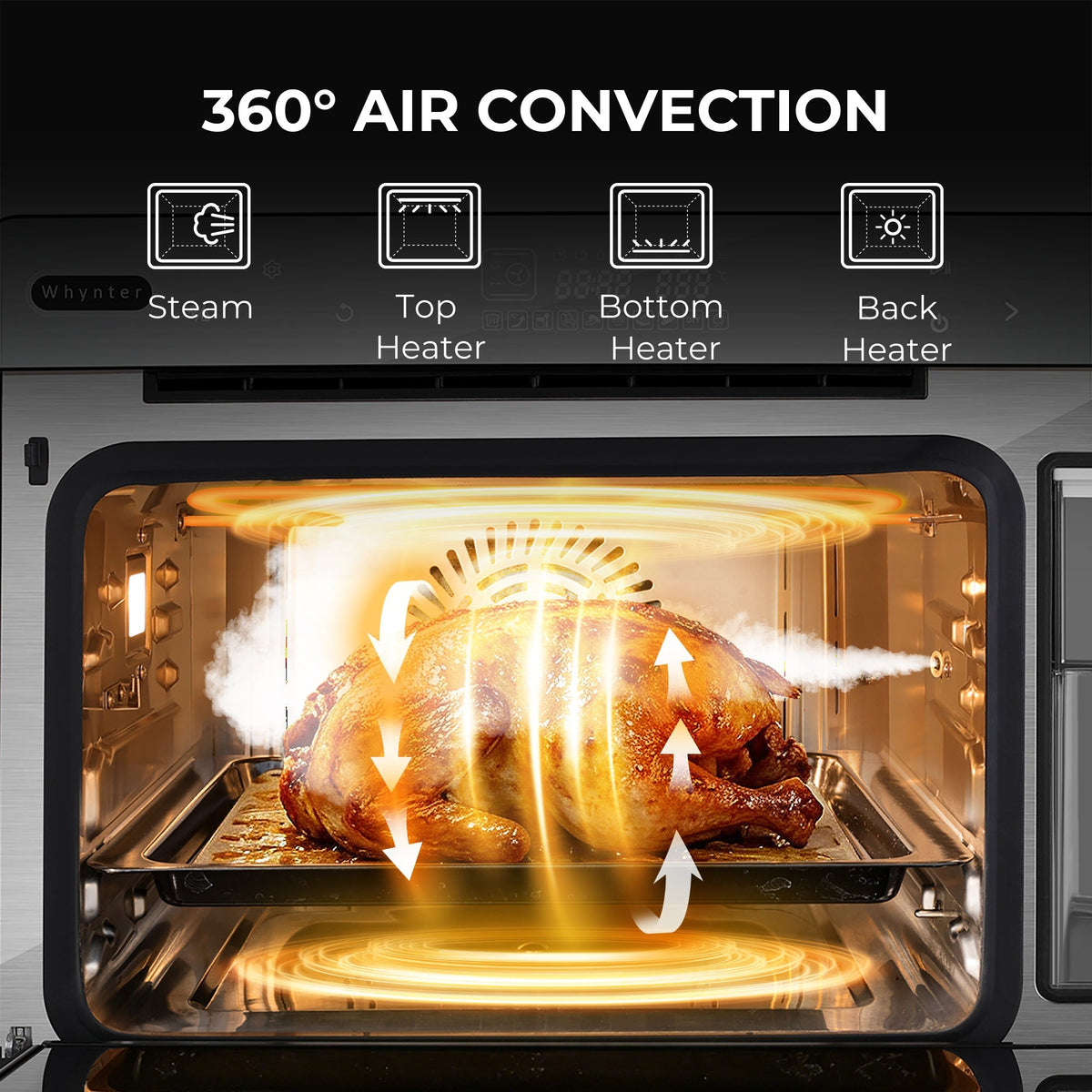 Whynter 40-Quart Intelligent Convection Steam Oven & Air Fryer | TSO-488GB