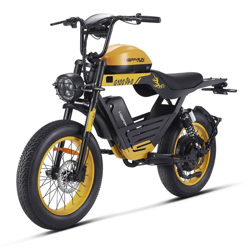 HappyRun G100 Pro Yellow 6000W Electric Bike Dual Battery