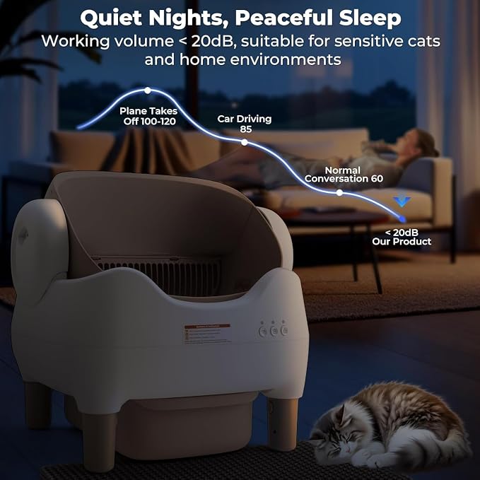 ECO PET SUPPLY Self-Cleaning Automatic Litter Box with APP Control- Brown