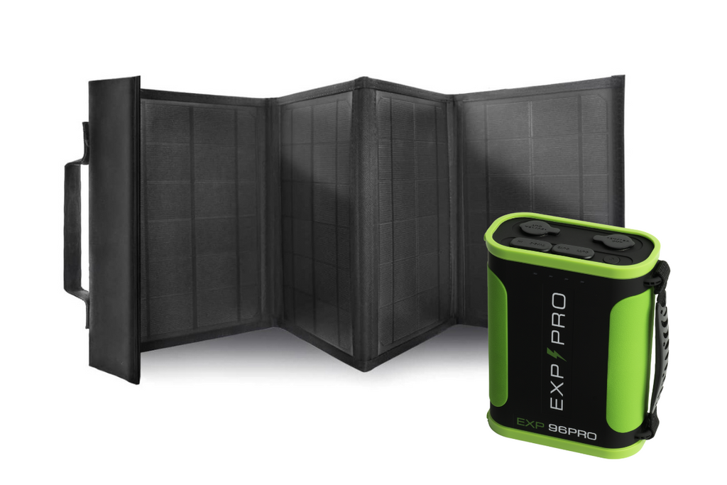 EXP96PRO APEX Battery + 100 Watt Solar Panel Bundle