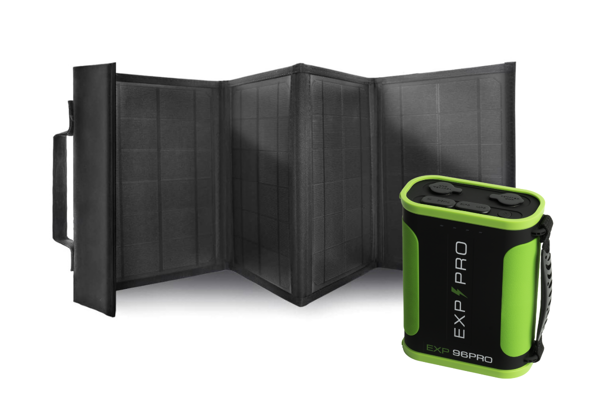 EXP96PRO APEX Battery + 100 Watt Solar Panel Bundle