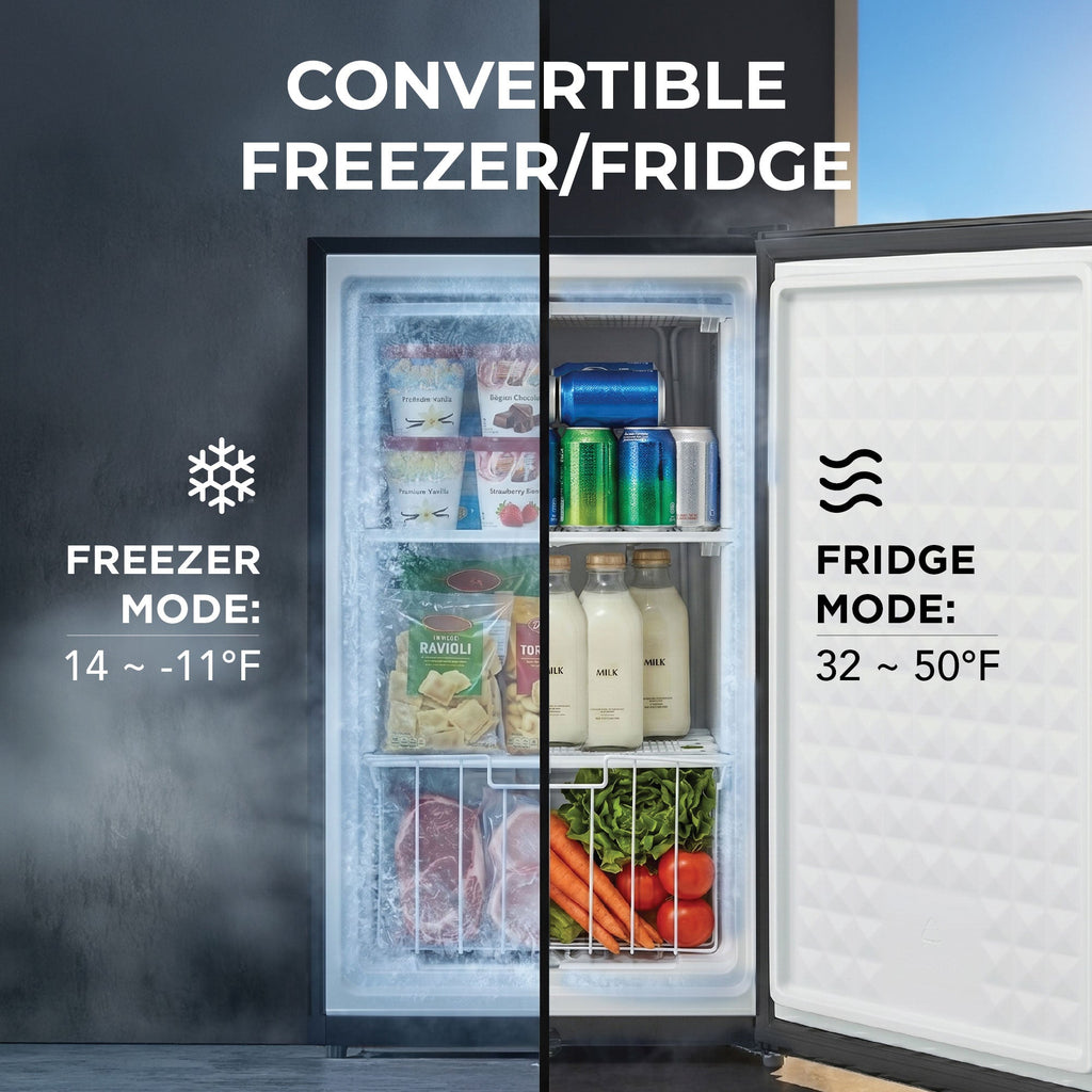 Whynter 3.1 Cu Ft Convertible Fridge/Freezer | CUF-301BK