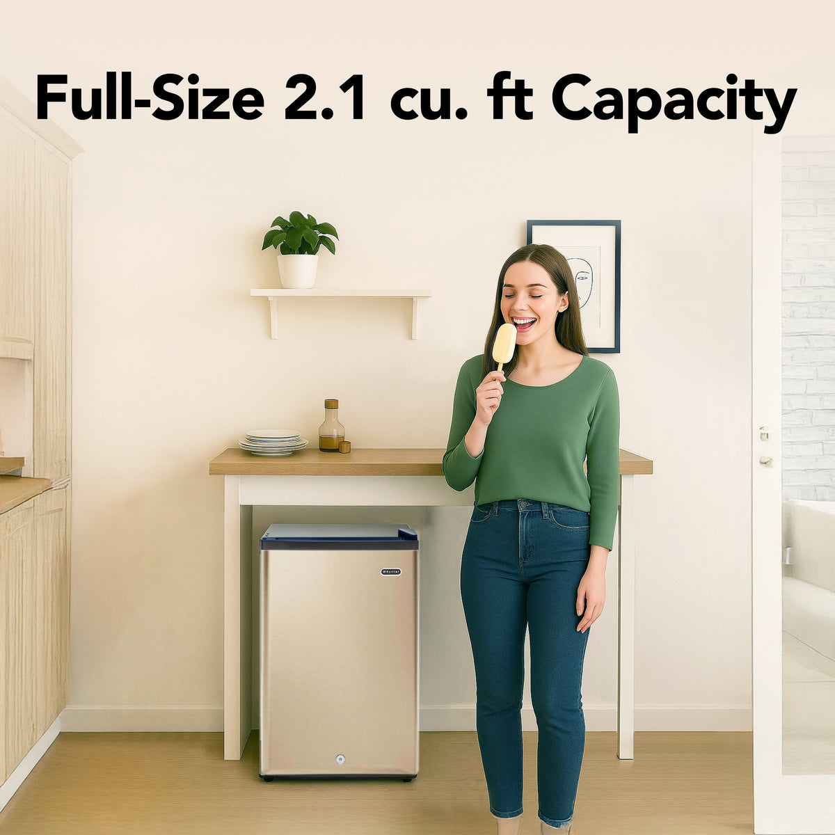 Whynter 2.1 Cu Ft Upright Freezer, Rose Gold | CUF-210SSG