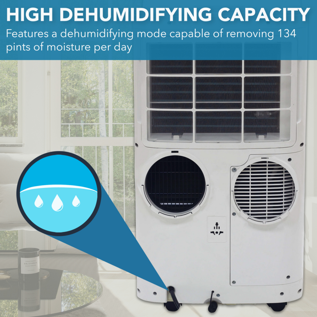 Whynter 14,000 BTU Wi-Fi Dual Hose Portable Air Conditioner, Dehumidifier & Fan | ARC-147WF