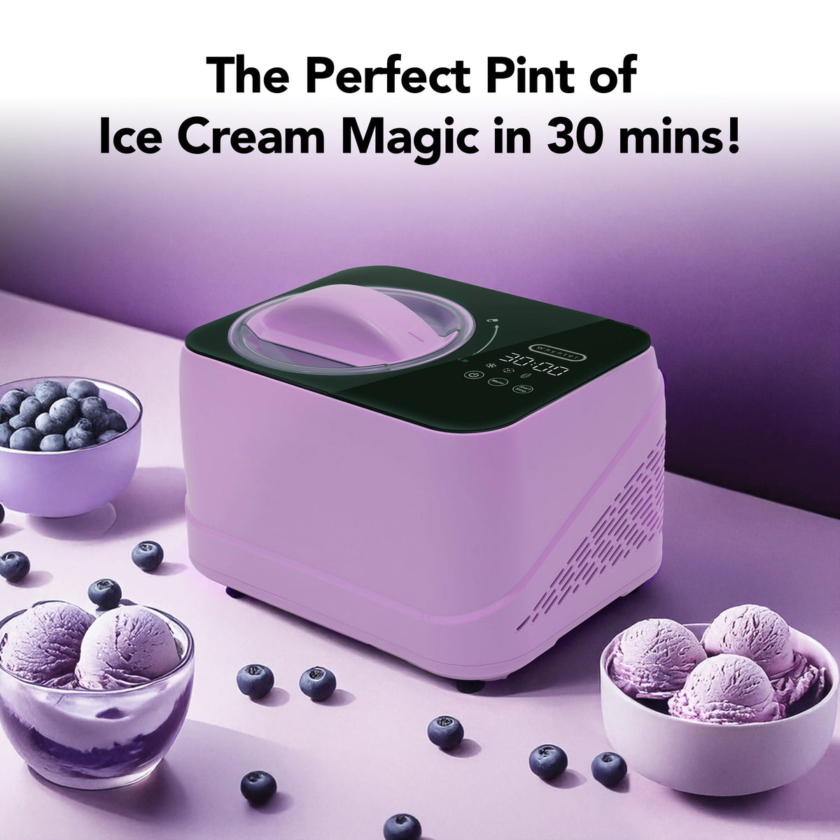 Whynter 0.8 Quart Compact Automatic Ice Cream Maker with Built-In Compressor | ICM-080-LH