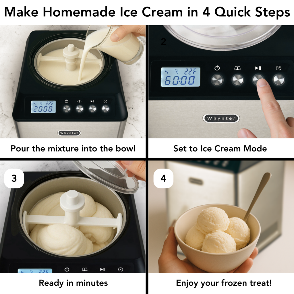 Whynter 2.1 Quart Automatic Ice Cream Maker with Built-In Compressor | ICM-201SB