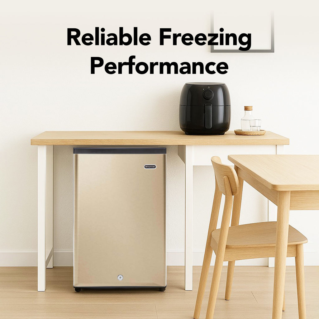 Whynter 2.1 Cu Ft Upright Freezer, Rose Gold | CUF-210SSG