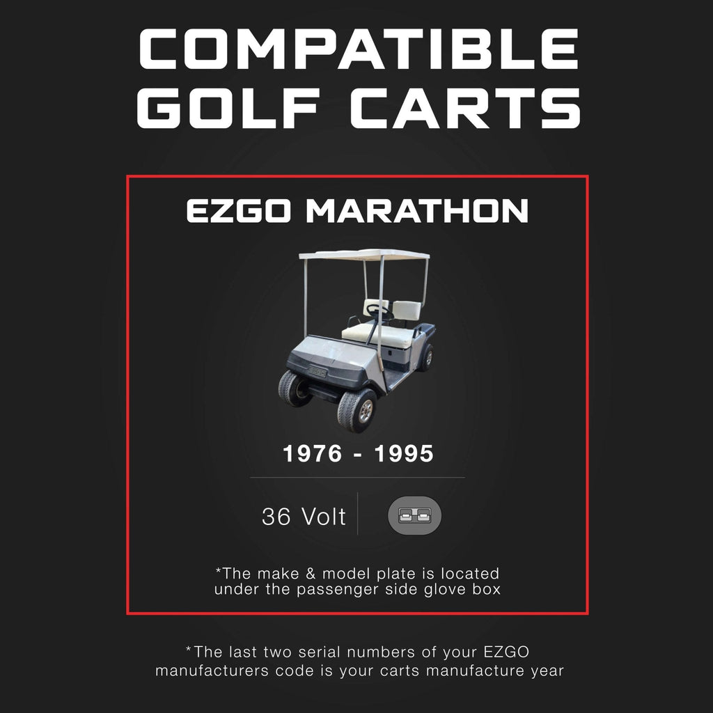 EZGO 36V 18A Golf Cart Charger - Marathon - SB50 Anderson Plug - Lithium, LiFePO4, Lead Acid, AGM