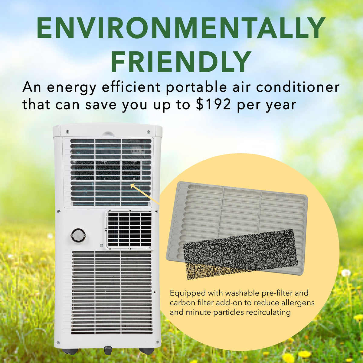 Whynter 10,000 BTU Compact Portable Air Conditioner, Dehumidifier & Fan | ARC-102CS