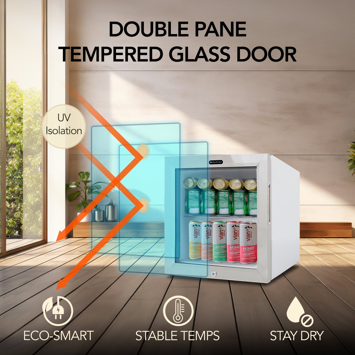 Whynter 68-Can Beverage Fridge with Lock | BR-062WS