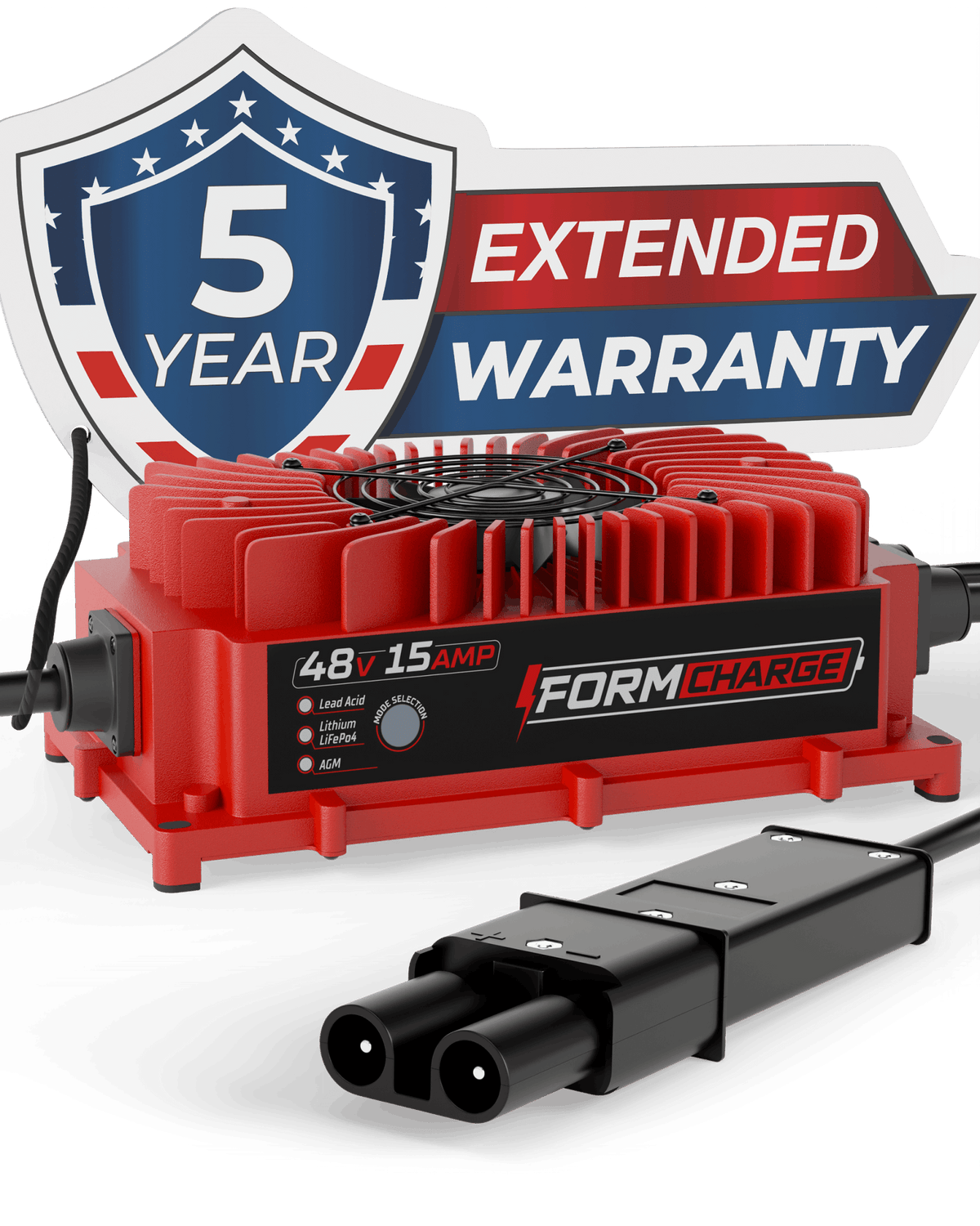 YAMAHA 48V 15A Golf Cart Charger - G19 & G22 - Lithium, LiFePO4, Lead Acid, AGM