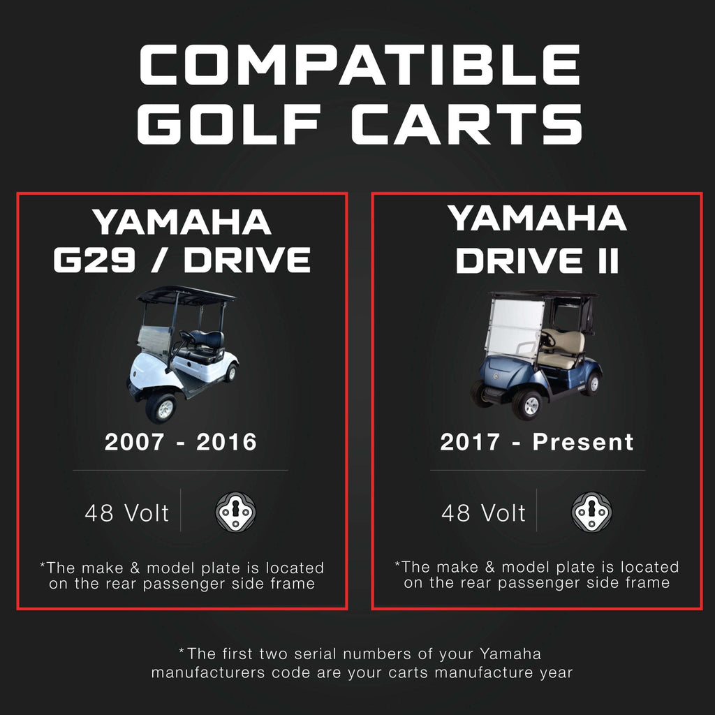 YAMAHA 48V 15A Golf Cart Charger - G29, Drive & Drive 2 - Lithium, LiFePO4, Lead Acid, AGM